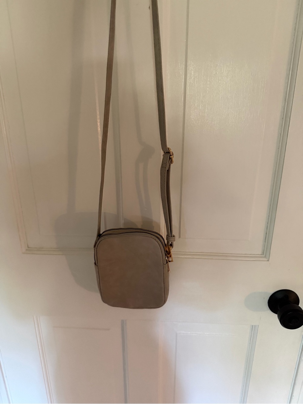 Neutral Grey Vegan Crossbody Bag